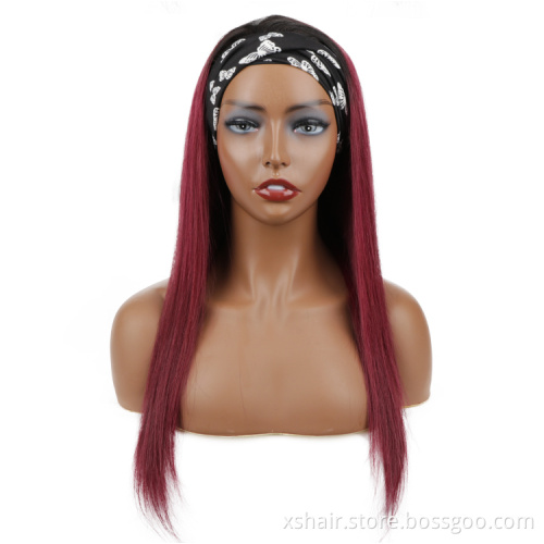 Top Virgin Kinky Curly 150% Density Headband Wigs Natural Color 100% Human Hair for Black Women